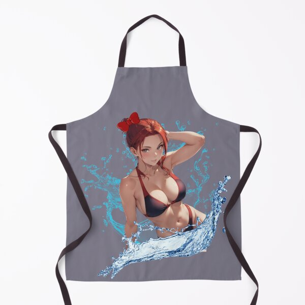 Item preview, Aqua Elegance: Red-Haired Waifu in Water Splash | Artistic Serenity Print designed and sold by Anime-Community.