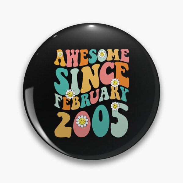 Item preview, Awesome Since February 2005 | Made In 2005 | Retro Groovy Birthday designed and sold by Christina-grich.