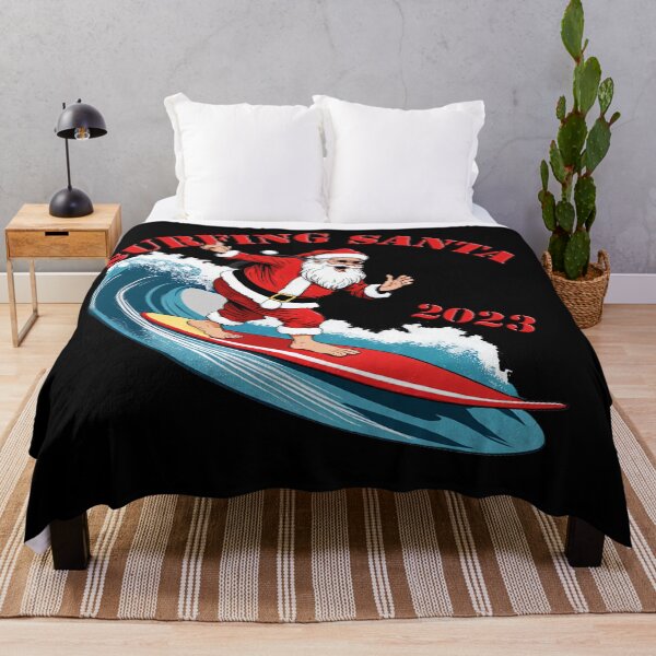 Item preview, Surfing Santa. 2023. Vintage Santa riding Waves designed and sold by leyfinder.