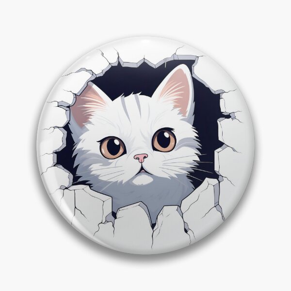Item preview, Cute Little White Cat in a Wall designed and sold by Shinzomaru.