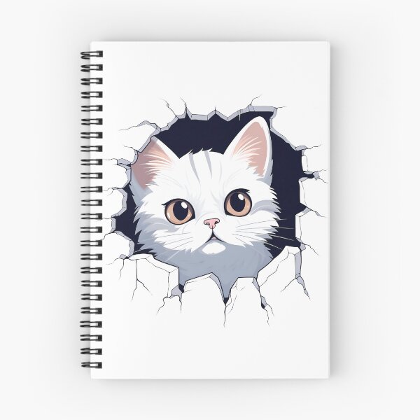 Item preview, Cute Little White Cat in a Wall designed and sold by Shinzomaru.