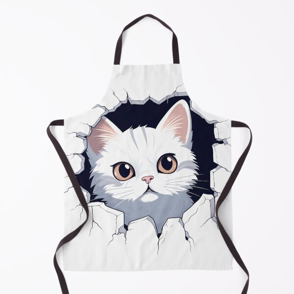 Item preview, Cute Little White Cat in a Wall designed and sold by Shinzomaru.