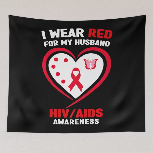 Item preview, I Wear Red for My Husband HIVAIDS Awareness designed and sold by EagmianPheolea.