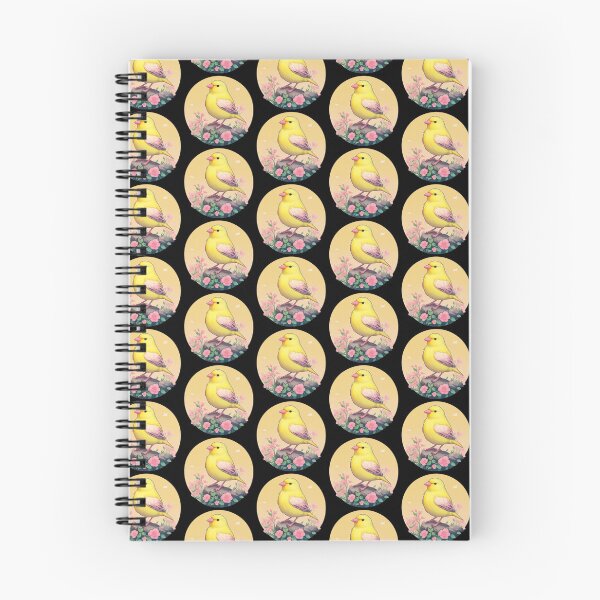 Item preview, yellow Canary  in a circular shape with flowers designed and sold by submoro.