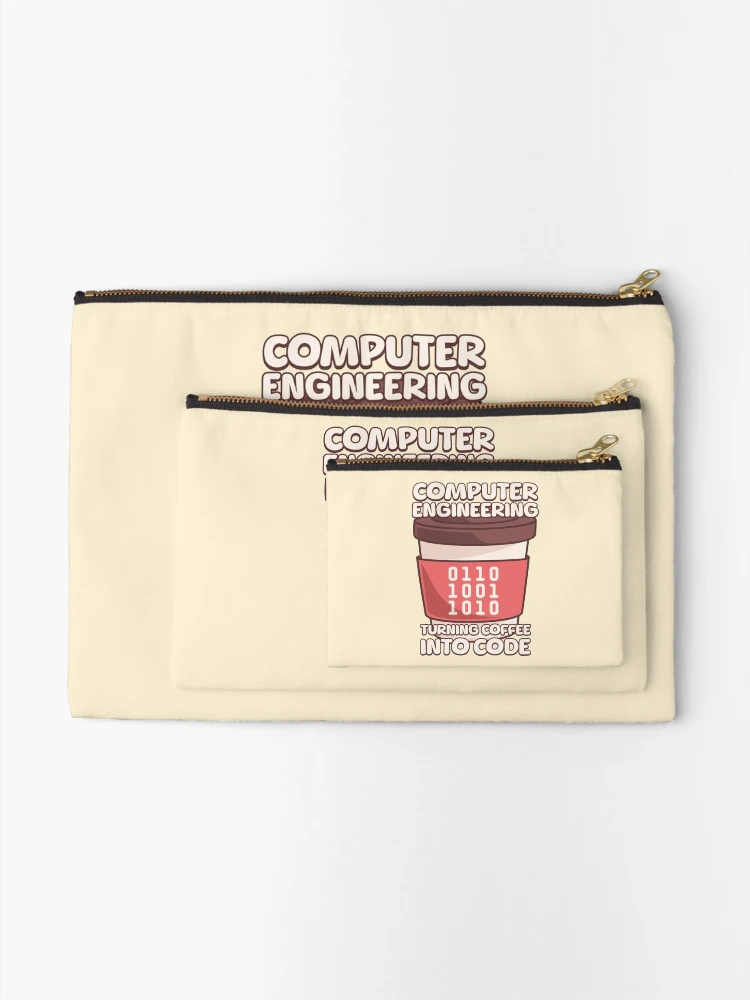 Thumbnail 2 of 4, Zipper Pouch, Computer Engineering: Turning Coffee Into Code designed and sold by PMCreative.