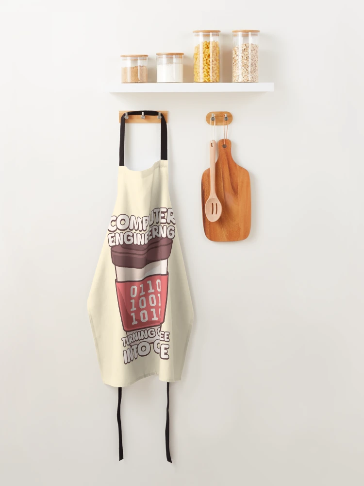 Thumbnail 4 of 6, Apron, Computer Engineering: Turning Coffee Into Code designed and sold by PMCreative.