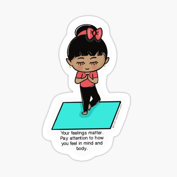 Item preview, Oodles yoga girl with feeling quote designed and sold by Oodles-stickers.