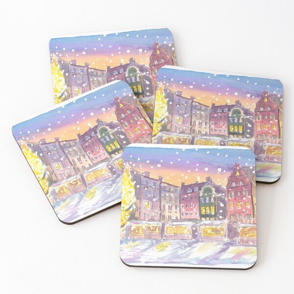 Item preview, Escena invernal de Estocolmo en el Nightly Gamla Stan designed and sold by artshop77.