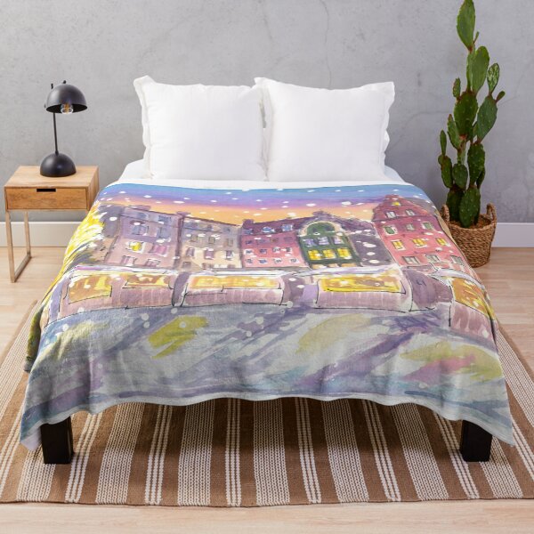 Item preview, Stockholm Winter Scene at Nightly Gamla Stan designed and sold by artshop77.