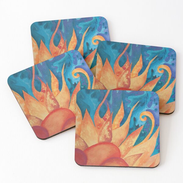 Item preview, Abstract fire and water watercolor designed and sold by RedFinchDesigns.