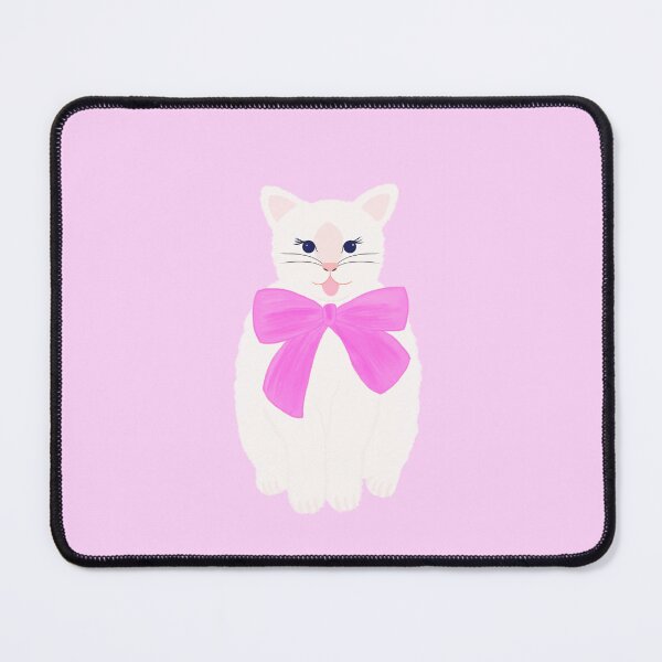 Item preview, White kitten with pink ribbon designed and sold by artby-yuri.