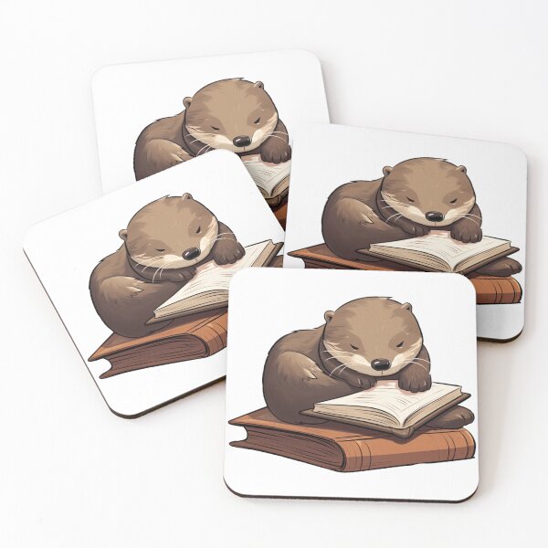 Item preview, Cute otter reading designed and sold by PawelNature.