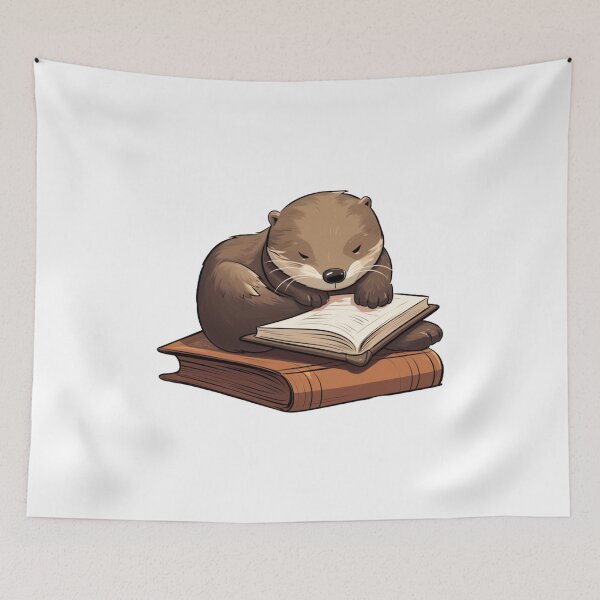Item preview, Cute otter reading designed and sold by PawelNature.