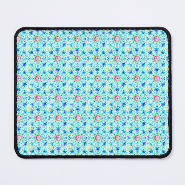 Item preview, Bright colored turquoise flower pattern designed and sold by CuteCreature.