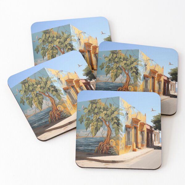 Item preview, graffiti beach cartagena de indias with tropical colors designed and sold by ElColombianito.