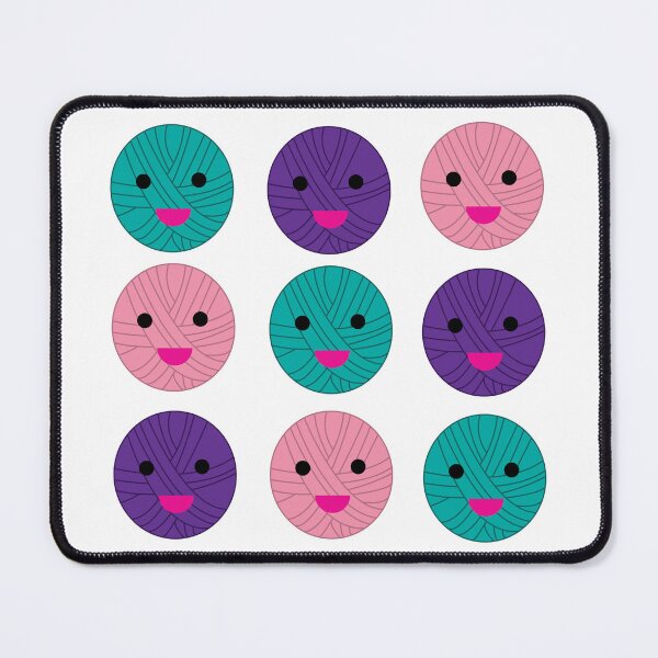 Item preview, Balls of Yarn Teal Purple Pink Kawaii designed and sold by ValeriesGallery.