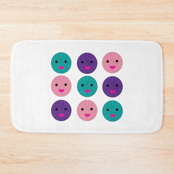 Item preview, Balls of Yarn Teal Purple Pink Kawaii designed and sold by ValeriesGallery.