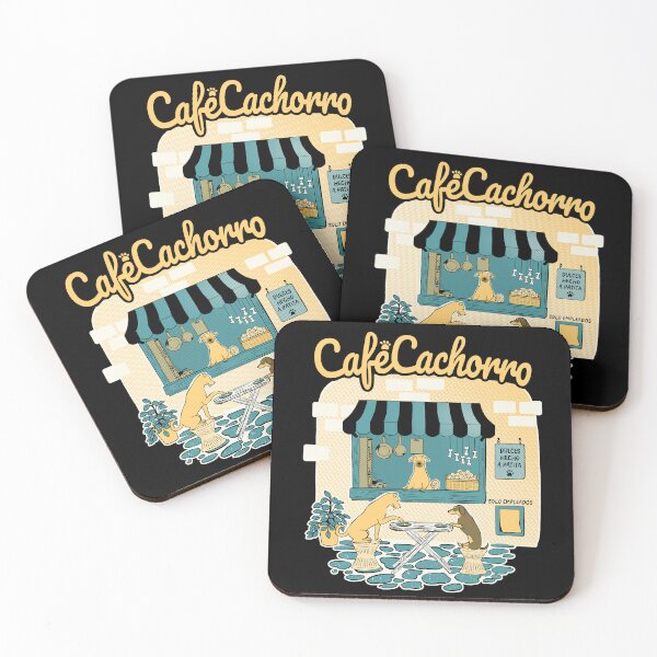 Item preview, Cafe Cachorro - Alternate Version (for Dark Backgrounds) designed and sold by tamangelinart.