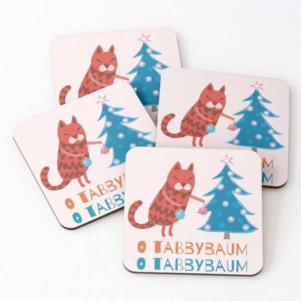 Item preview, Red Cat and Christmas Tree designed and sold by DCamille.