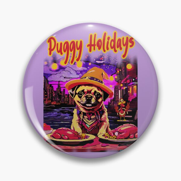 Artikelvorschau, Mops FROHE FEIERTAGE 47 PUGGY HOLIDAYS entworfen und verkauft von RedBluffTraders.