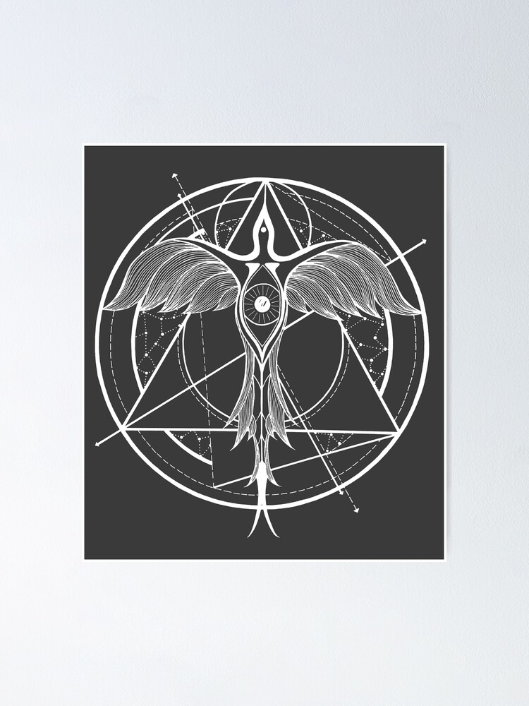 Phoenix Aufsteigend Drittes Auge Von Horus Heilige Geometrie Tattoo Design Poster Von Zuskaart Redbubble