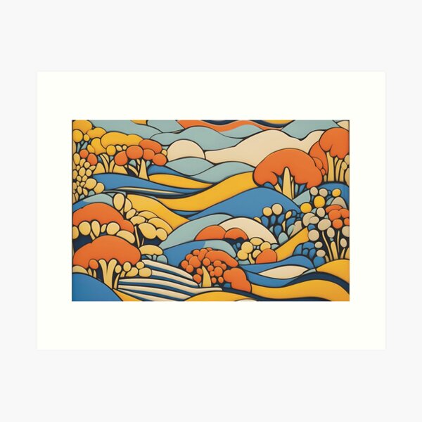 Item preview, An art deco landscape designed and sold by Liz Loasby.