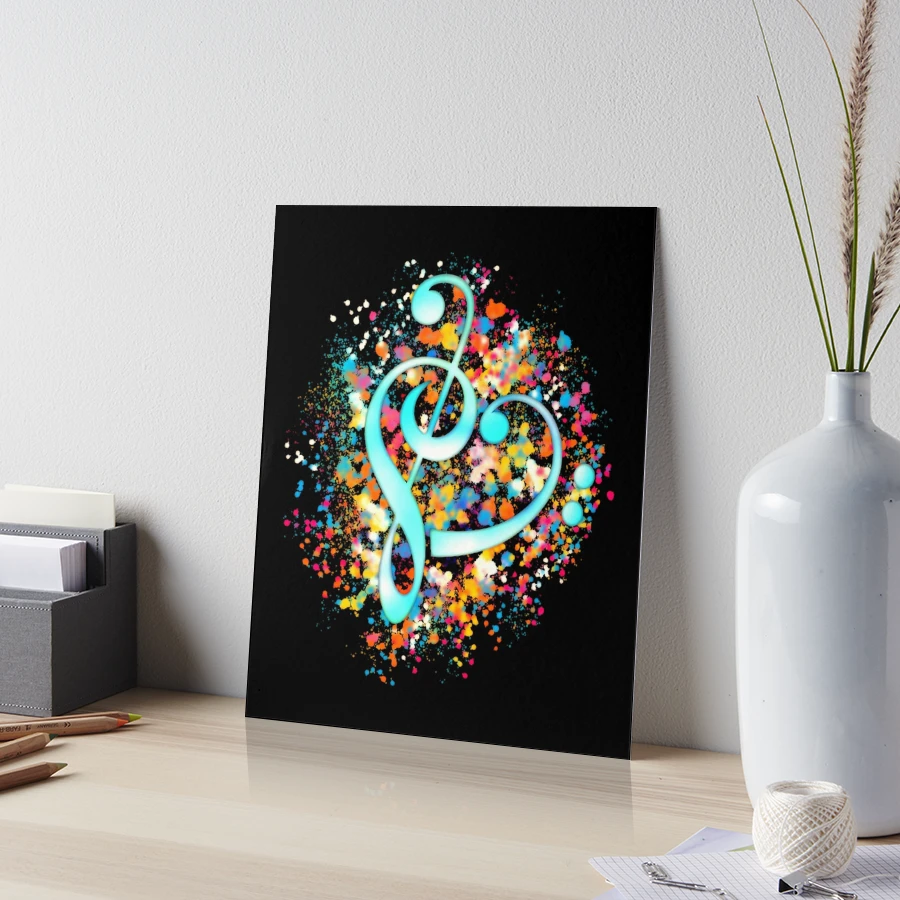 Lámina rígida for Sale con la obra «Corazón musical, clave de sol, clave de  fa» de Anne Mathiasz | Redbubble