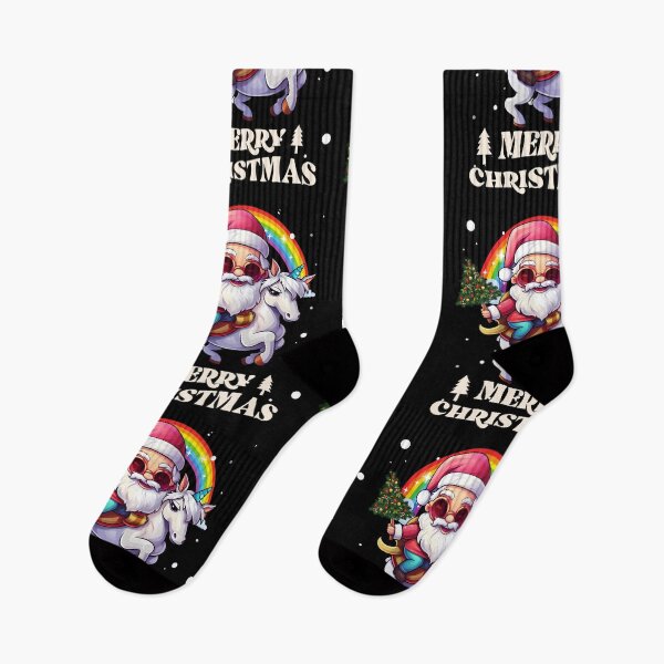 Item preview, Christmas Santa Riding Unicorn Xmas designed and sold by Lycoris Design Lab.