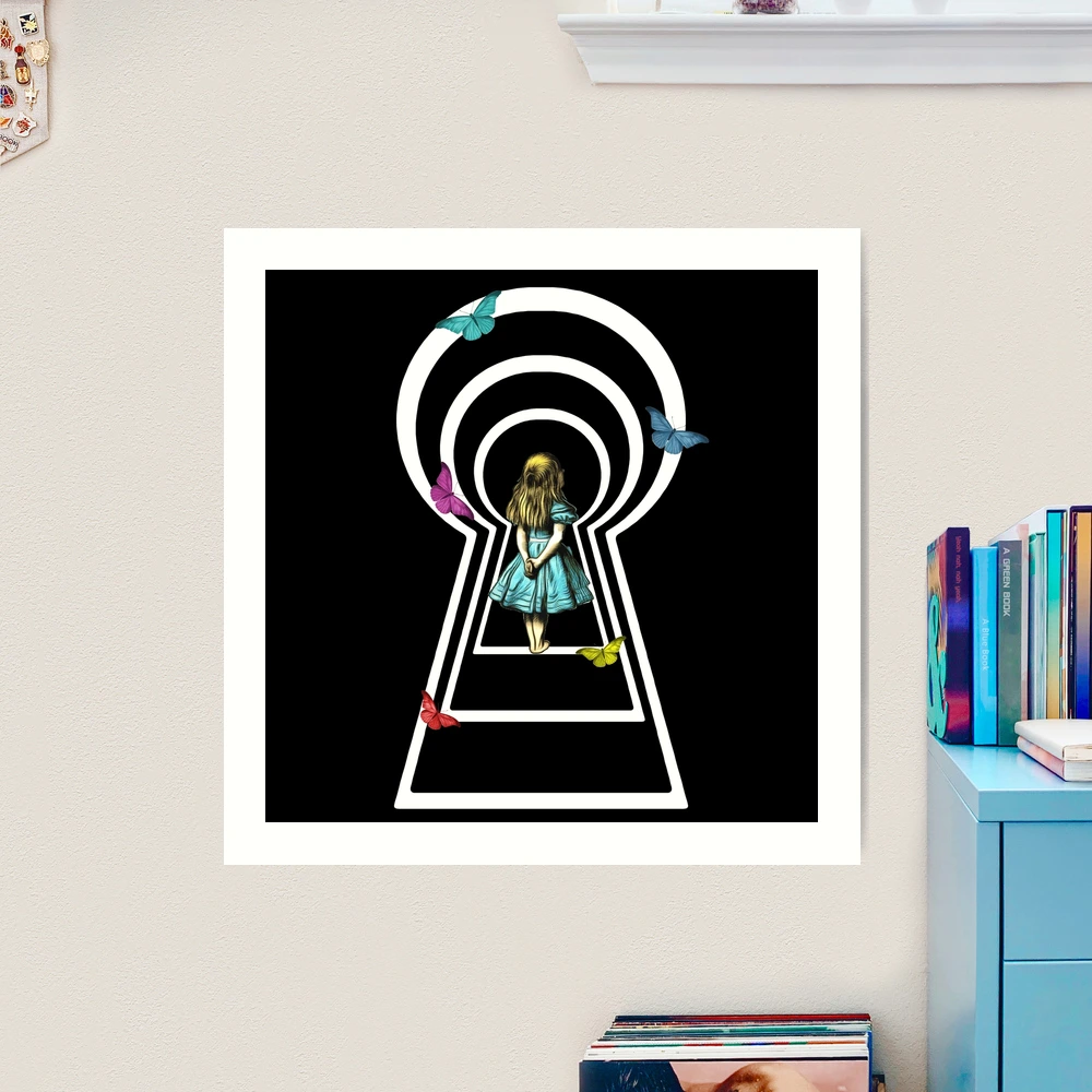 【ALICE IN WONDERLAND】手描き イラスト アート Alice in wonderland colorful art mushrooms vintage 