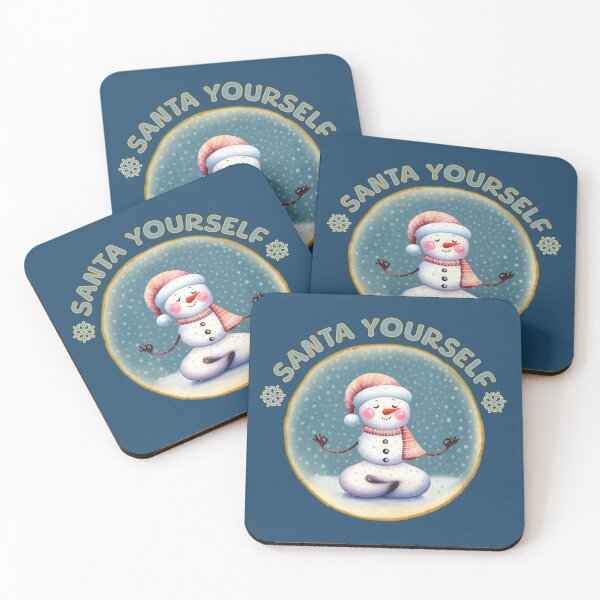 Item preview, Cute meditating Snowman. Text: 'Santa Yourself' designed and sold by shirtsmugslife.