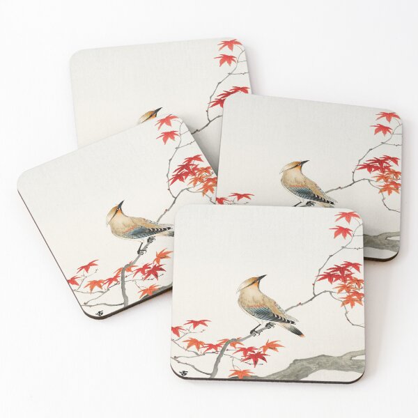 Item preview, Japanese Plague Bird On Maple Painting designed and sold by Suzana Djordjevic.