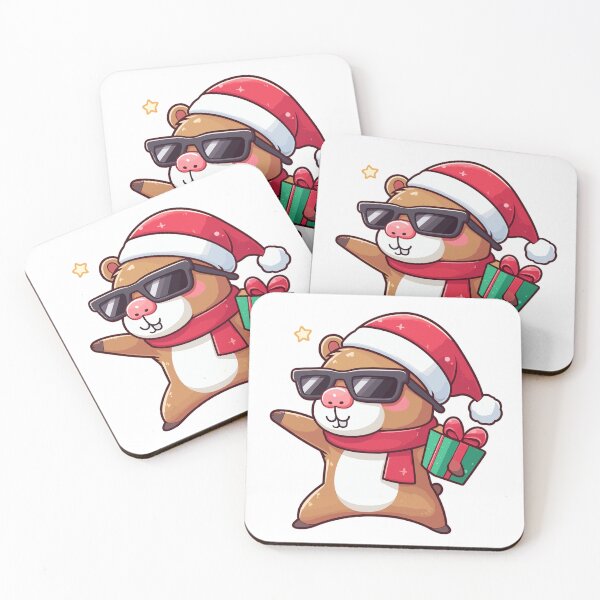 Item preview, Capybara Christmas - Kawaii Santa Capybara wearing sunglasses designed and sold by JessArty ⭐⭐⭐⭐⭐.