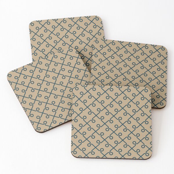 Item preview, Brown Beige Geometric Jigsaw Tile Parts Classic Intellectual Puzzle Pattern designed and sold by PenguinForests.