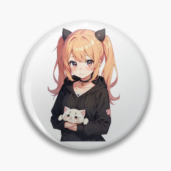 Item preview, Cute anime girl in a kitty hoodie designed and sold by Wxjtecki.