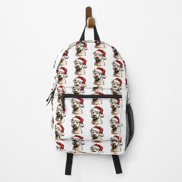 Vista previa del artículo con la obra «Gorro de Papá Noel de Navidad de Wheaten Terrier», diseñado y vendido por ElLocoMus.