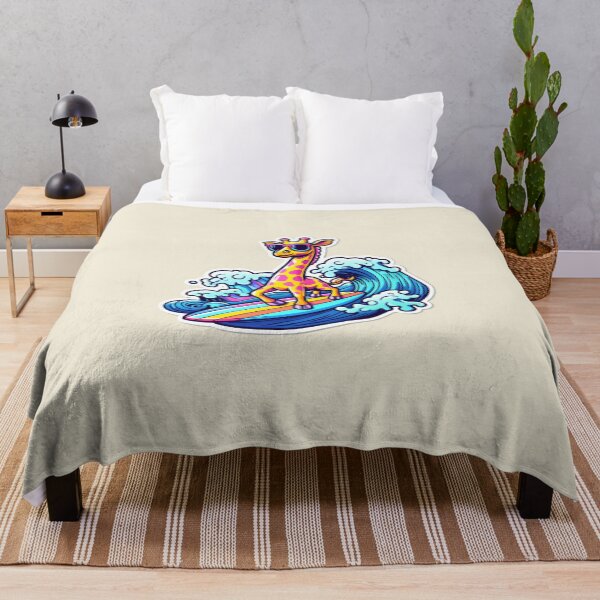 Item preview, Surfing Giraffe Bliss: Playful Illustration Style Artwork designed and sold by Doddlaix.