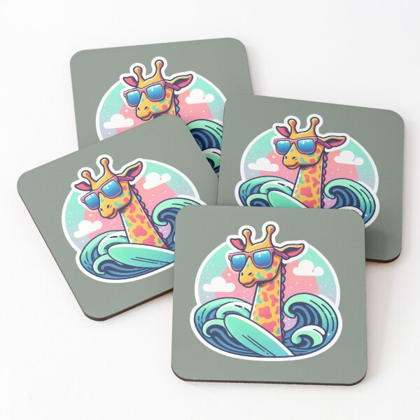 Item preview, Giraffe Surf Safari: Illustration Style Artwork designed and sold by Doddlaix.