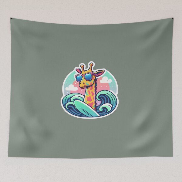 Item preview, Giraffe Surf Safari: Illustration Style Artwork designed and sold by Doddlaix.
