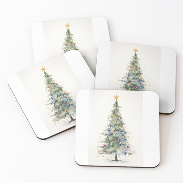 Item preview, Holiday Christmas Tree with Gold Star and White background designed and sold by ckwags.