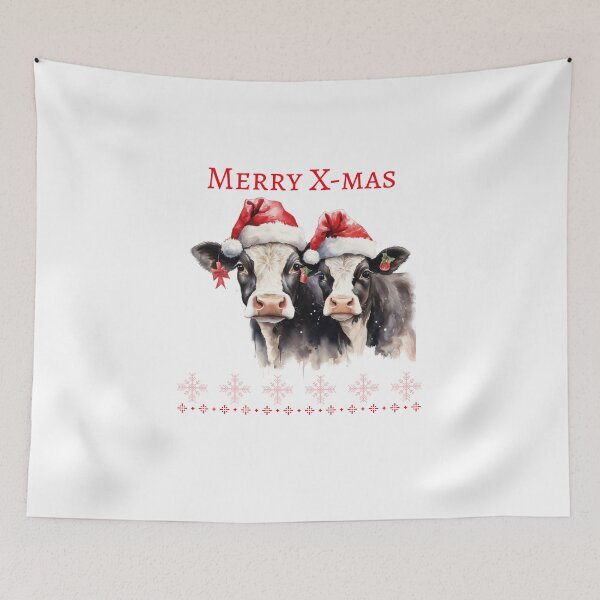 Item preview, Christmas Highland Cow Xmas Cows in santa Hat Christmas Cow Festive Mood designed and sold by OliveAndSnow.
