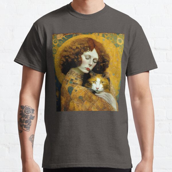Aperçu de l'œuvre Tableau Art Nouveau Femme Au Chat Inspiré De Gustav Klimt créée et vendue par LanaGustavsson.