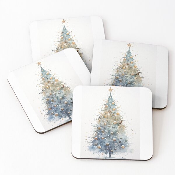 Item preview, Holiday Christmas Tree decorated in gold and gray ornaments designed and sold by ckwags.
