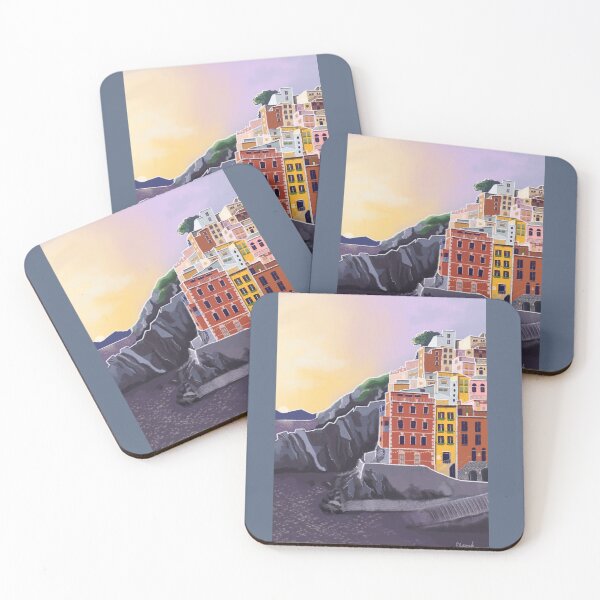 Artikelvorschau, Cinque Terre Sonnenuntergang Riomaggiore Buntes Dorf entworfen und verkauft von eloulamb.