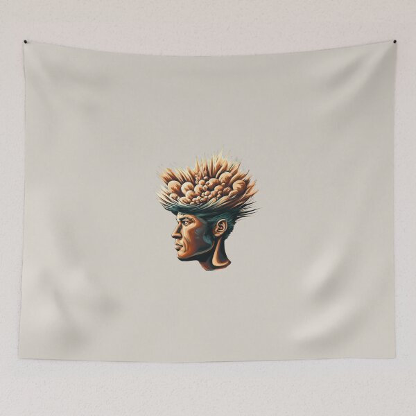 Item preview, Explosive Human Head Ideas Illustration designed and sold by Doddlaix.