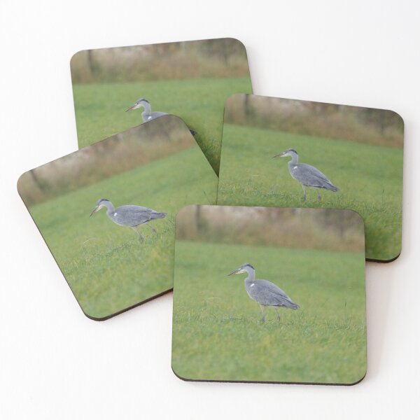 Item preview, Gray heron on the meadow designed and sold by Binas-gallery.
