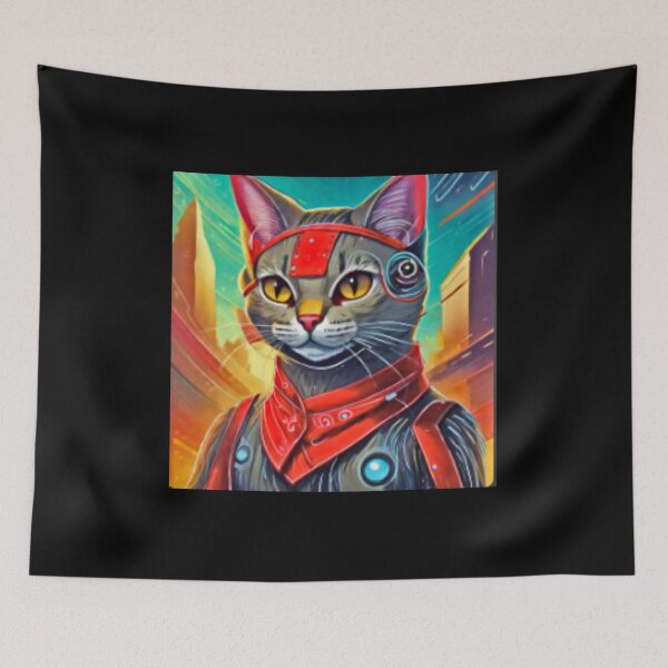 Aperçu de l'œuvre chat samurai créée et vendue par VarPlace.