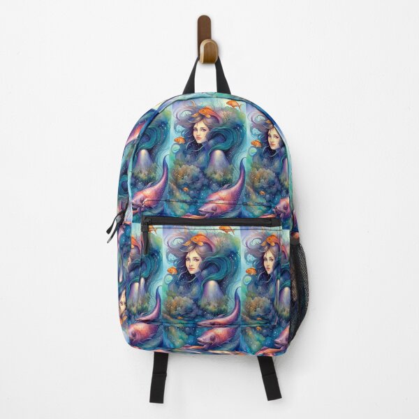 Item preview, a pretty mermaid in her aquatic world surrounded by fish and algae designed and sold by Creativesphotos.