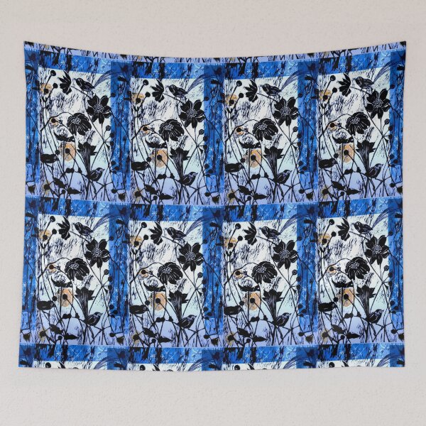 Item preview, Japanase Windflowers - Chine Colle Woodcut designed and sold by Belinda "BillyLee" NYE (Printmaker).