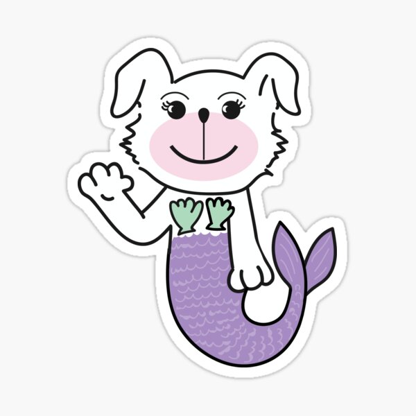 Purple Waving Merdoggo! Sticker