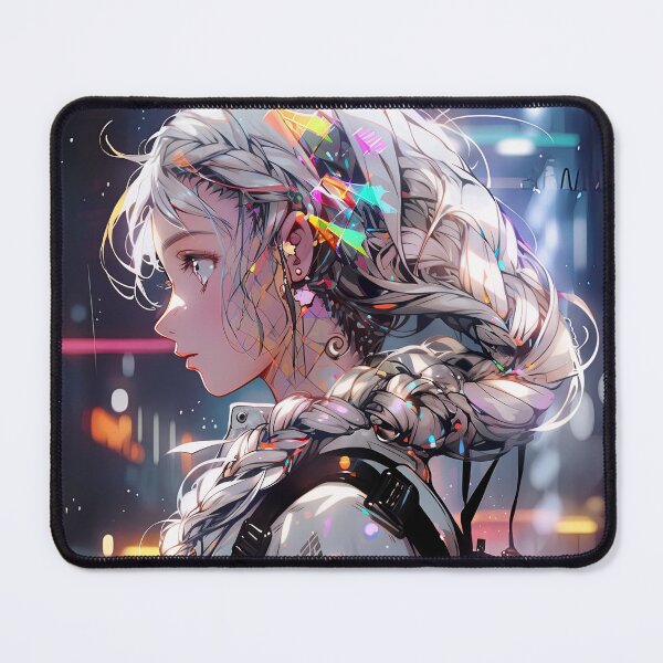 Item preview, Cute Colorful Braided Cyber Adventurer Anime Girl designed and sold by bubblegoth.